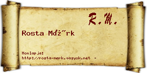 Rosta Márk névjegykártya