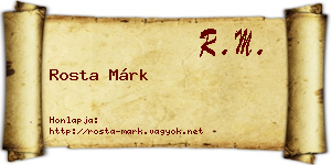 Rosta Márk névjegykártya